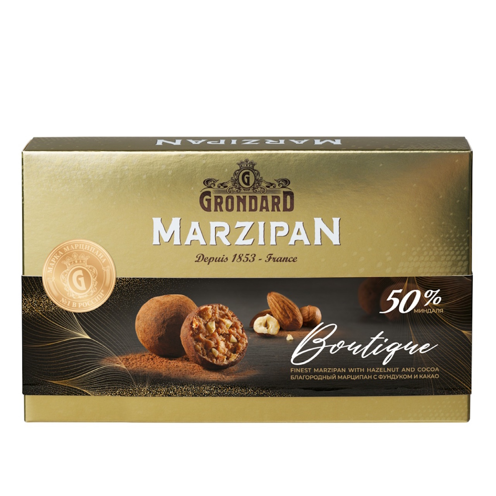 Марципан Boutique с фундуком и какао (50% миндаля)